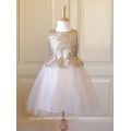 Enfants Mariage 2-12 ans Anciens enfants Frocks Birthday Sequins A Line Robes fille fleur Pattern Kids Party Wear LF08